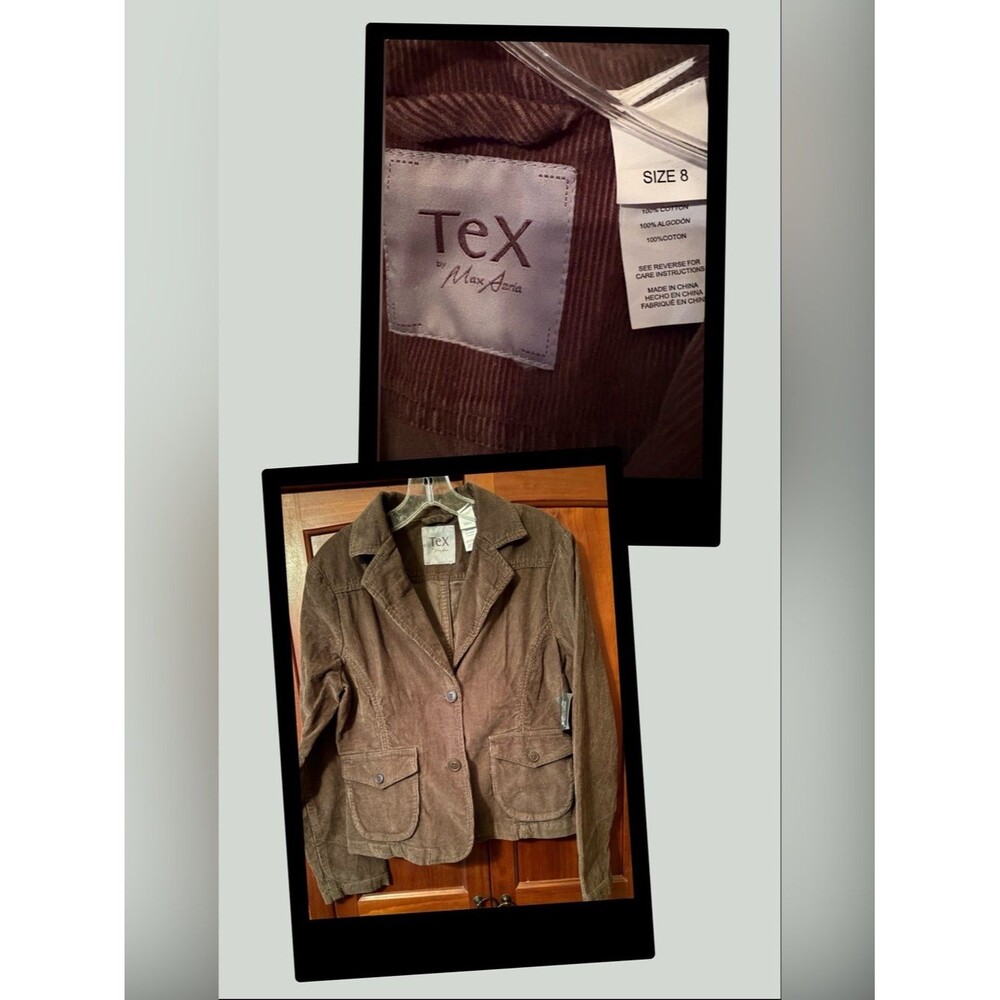 Tex by Max Azria Women's Army Green Corduroy Jacket #1413